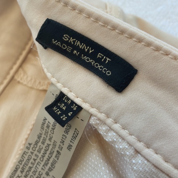 Massimo Dutti Cream Beige Tan Capri Cropped Pants Skinny Fit sz 4 Like New Cute - Picture 13 of 17